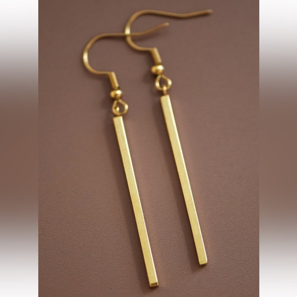 A67. 18k Waterproof Non-tarnish Stainless Steel Bar Drops