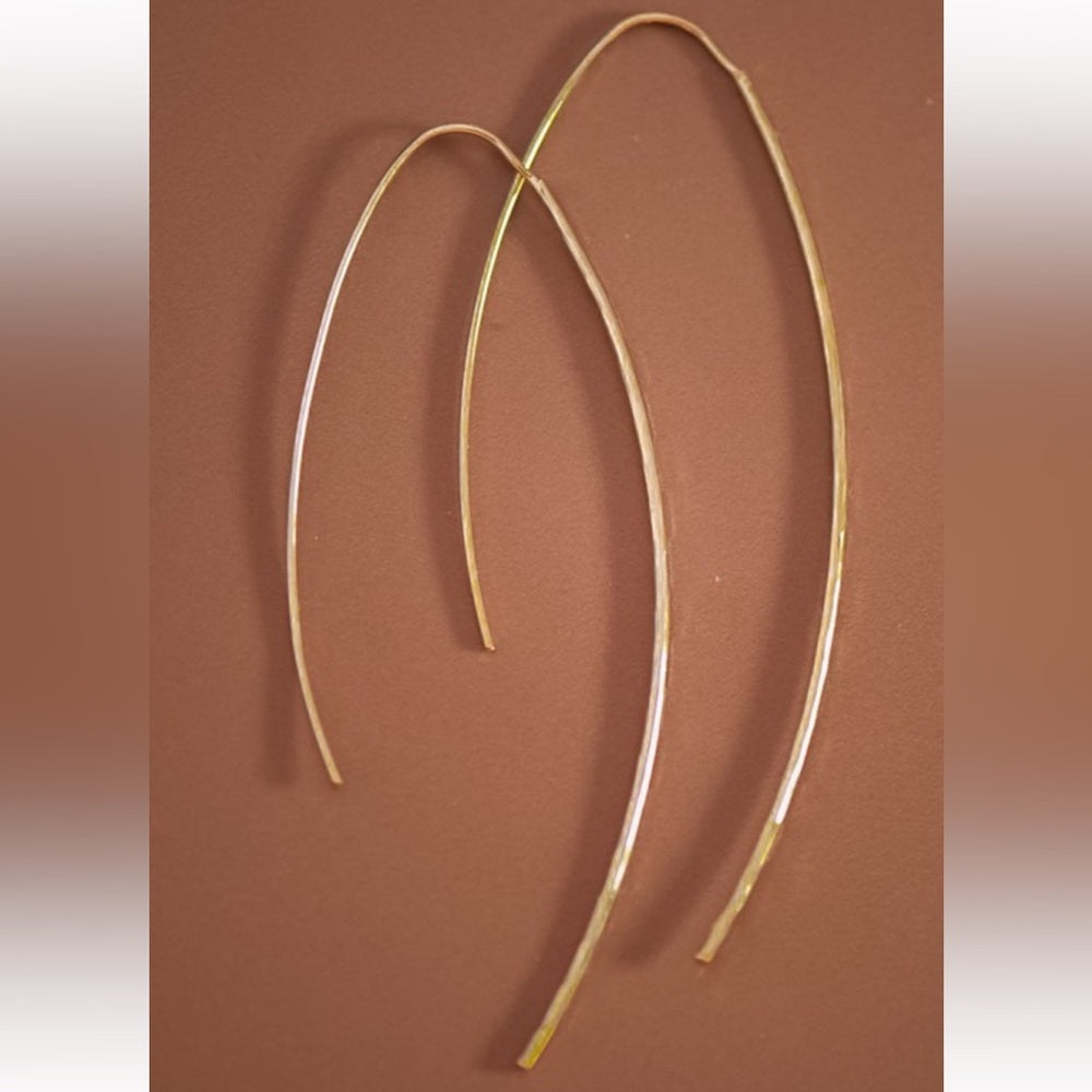 A70. Dainty 18k Gold Non-tarnish Stainless Steel Hoop Earrings