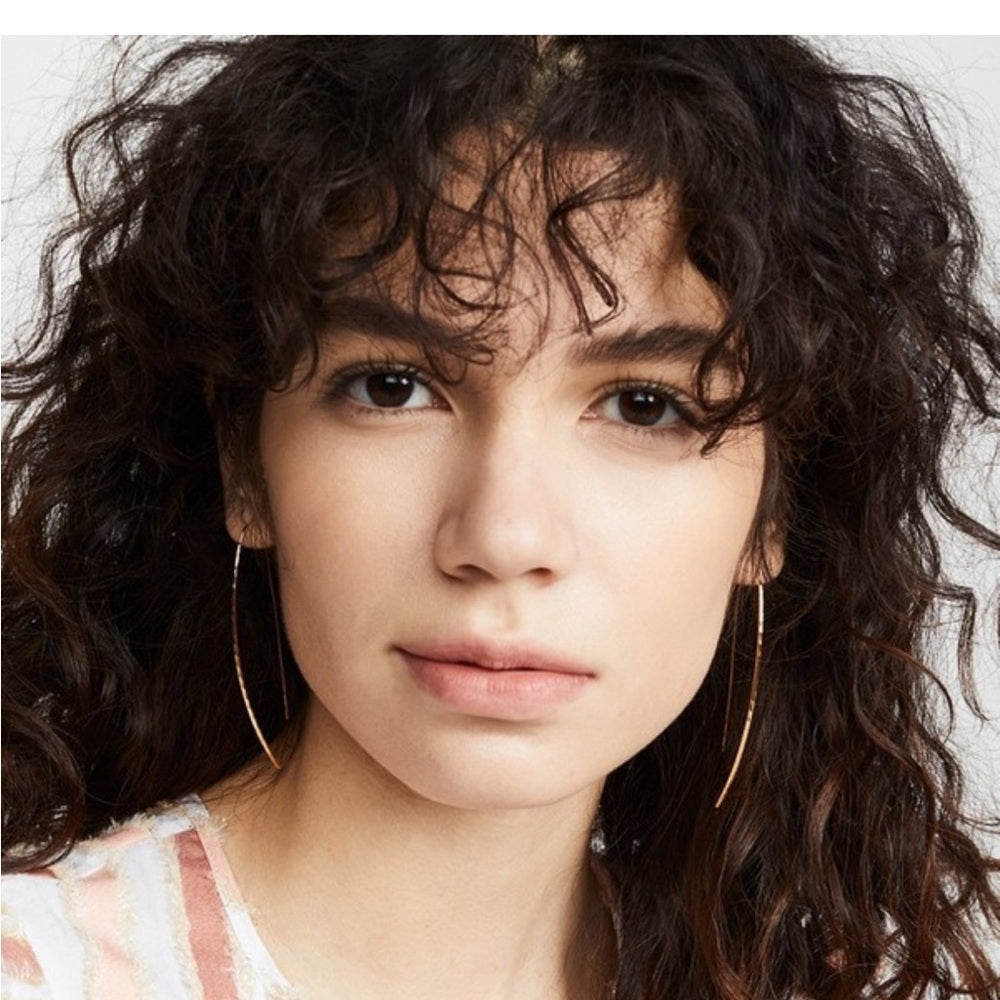 A70. Dainty 18k Gold Non-tarnish Stainless Steel Hoop Earrings