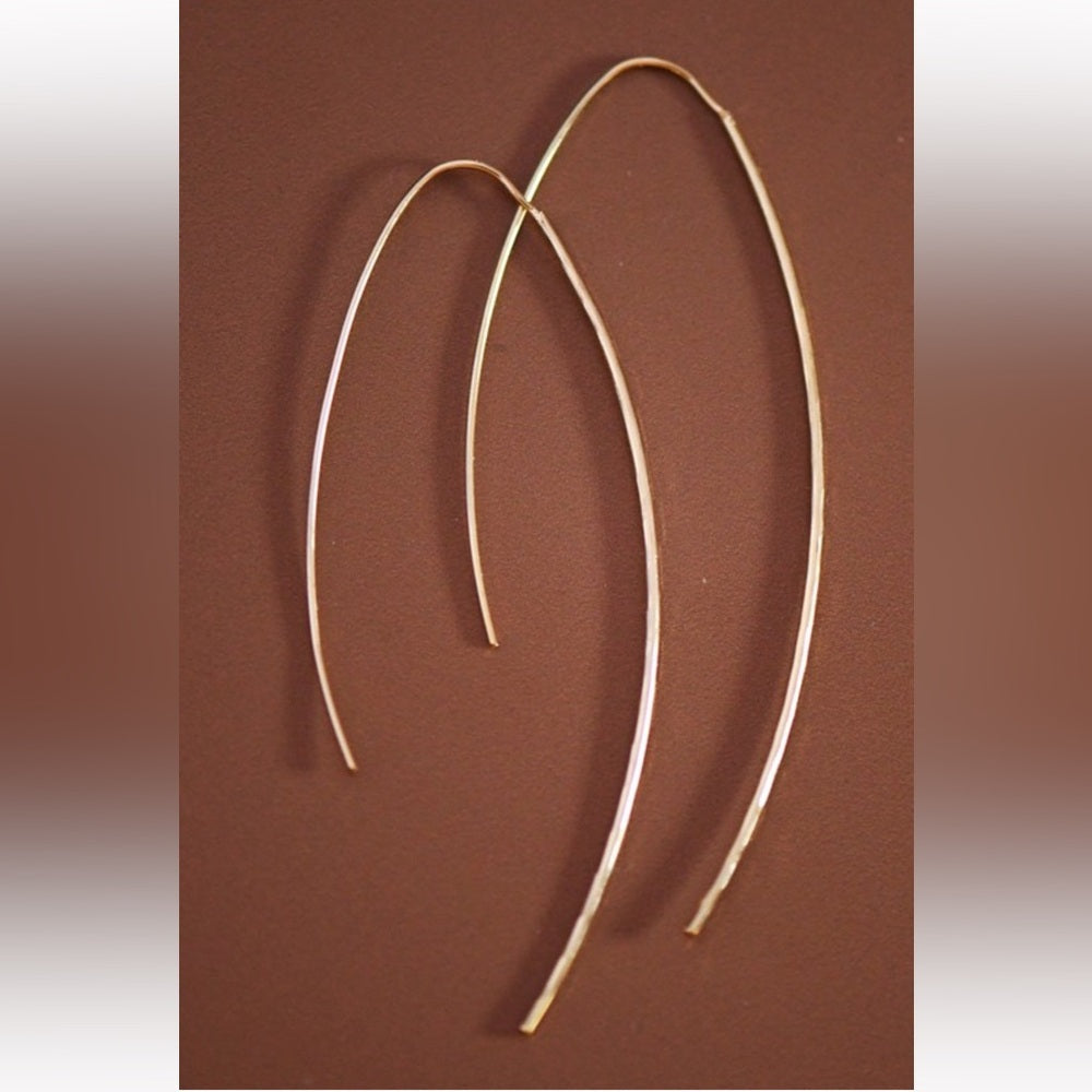 A70. Dainty 18k Gold Non-tarnish Stainless Steel Hoop Earrings