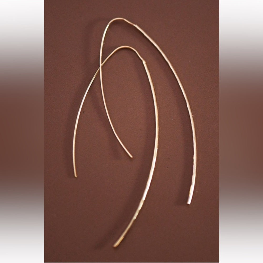 A70. Dainty 18k Gold Non-tarnish Stainless Steel Hoop Earrings