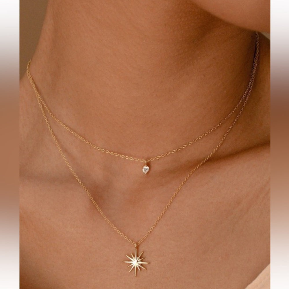A71. 18k Gold Stainless Steel Star Pendant Necklace