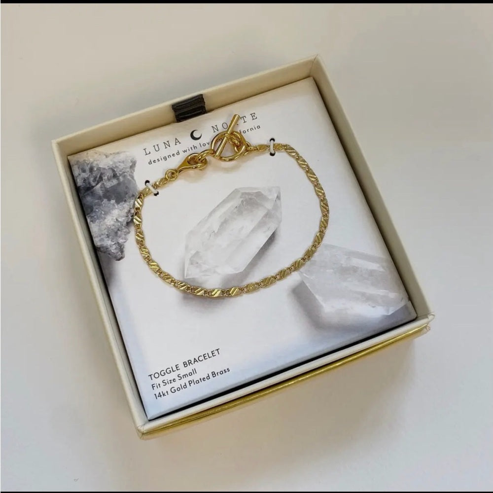 A83. Luna Norte Gold Plated Toggle Bracelet