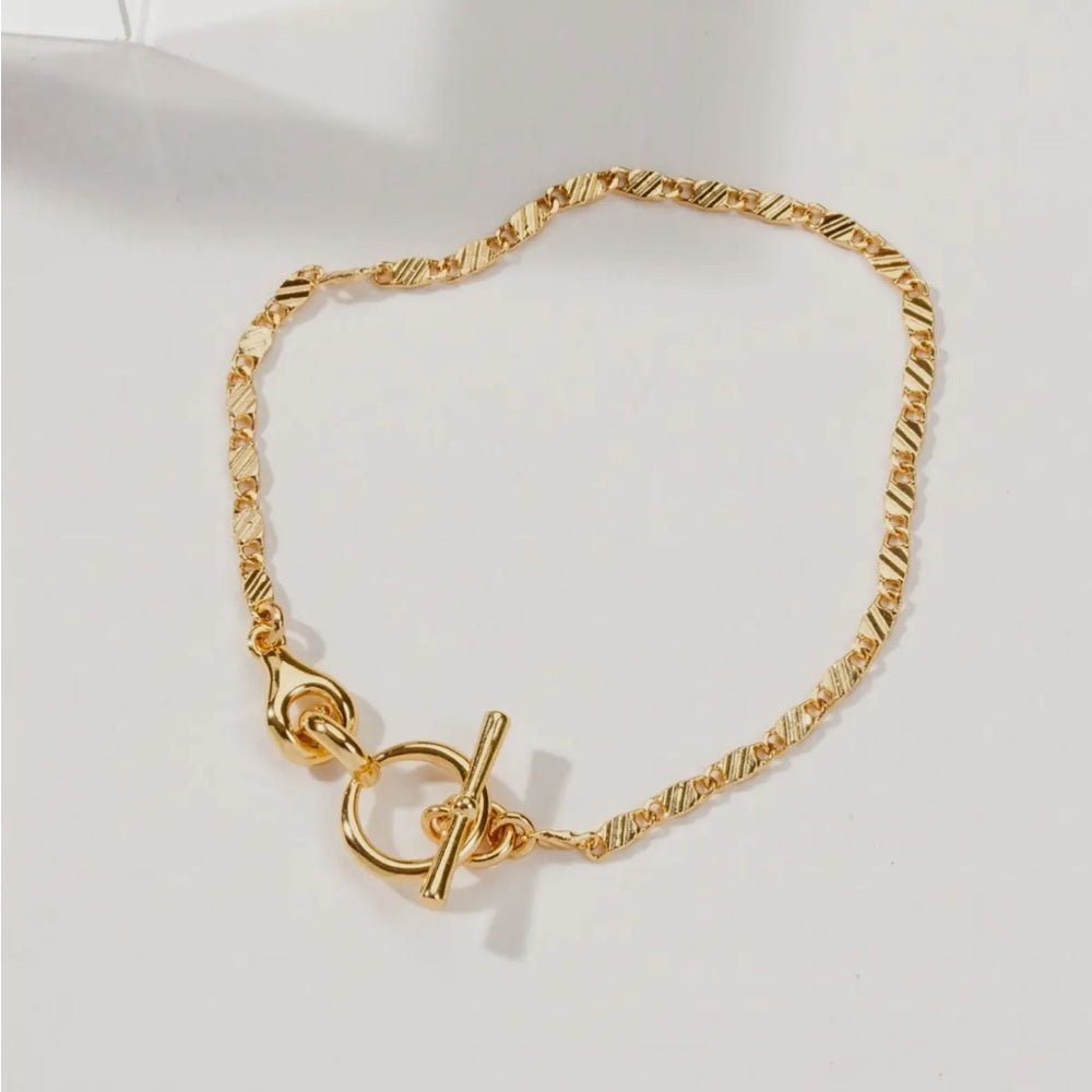 A83. Luna Norte Gold Plated Toggle Bracelet