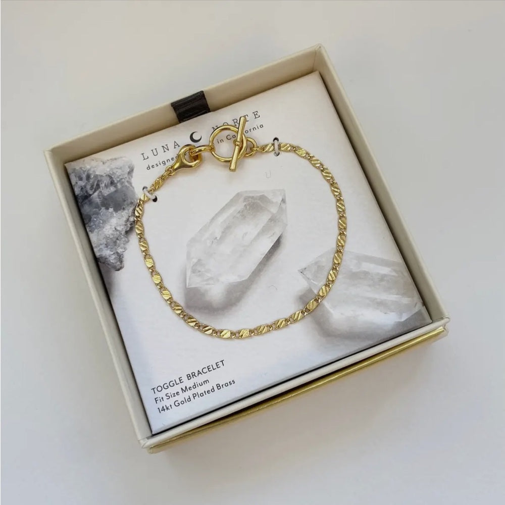 A83. Luna Norte Gold Plated Toggle Bracelet