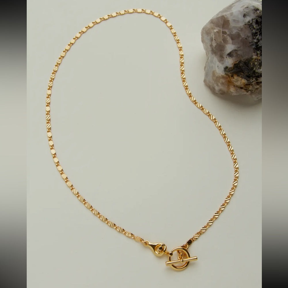 A84. Luna Norte 14k Gold Adorned Toggle Necklace