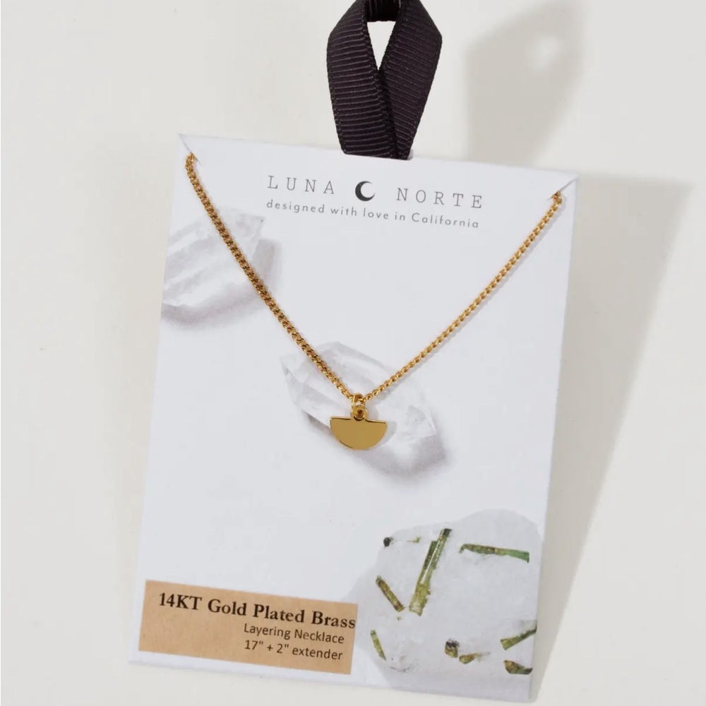 A92.Luna Norte Horizon Curve Gold Half-Moon Necklace