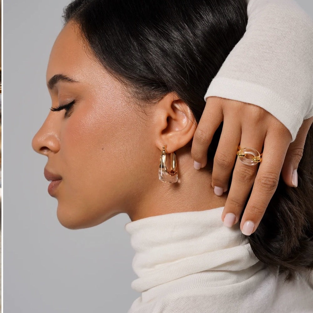 A95. See Through Hoops Gold