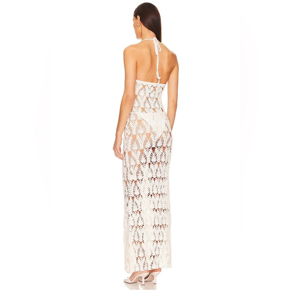 A108. Revolve Marla Crochet Maxi Dress in White - Tularosa