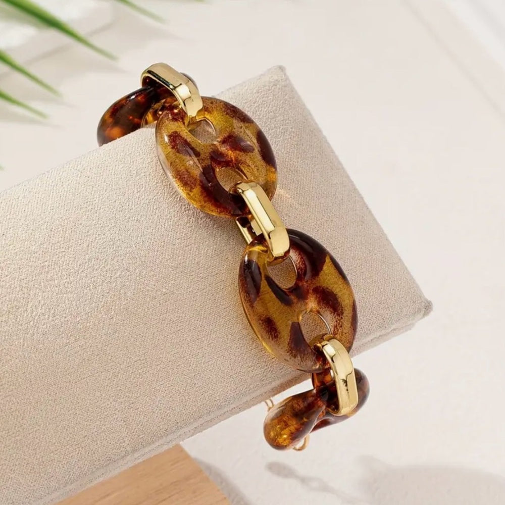 A195. Gold and Brown Women's Bracelet