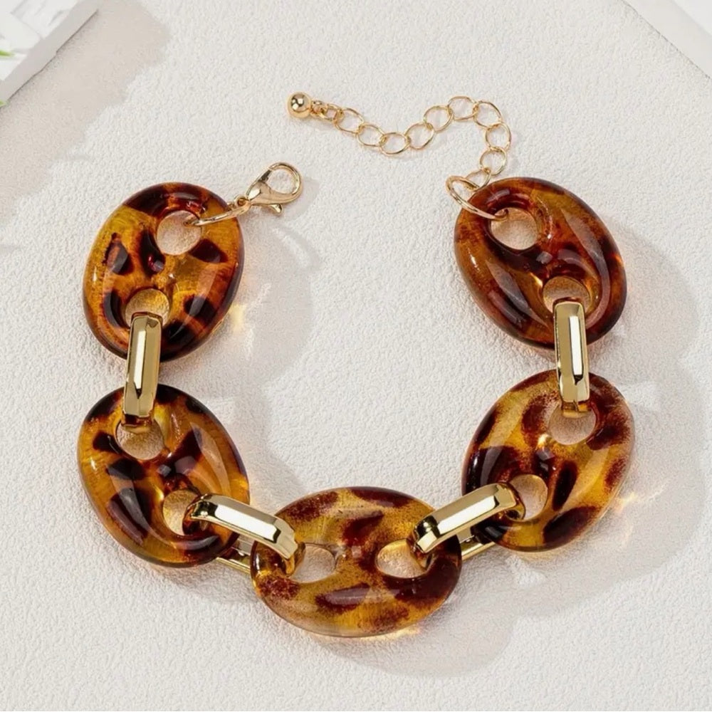 A195. Gold and Brown Women's Bracelet