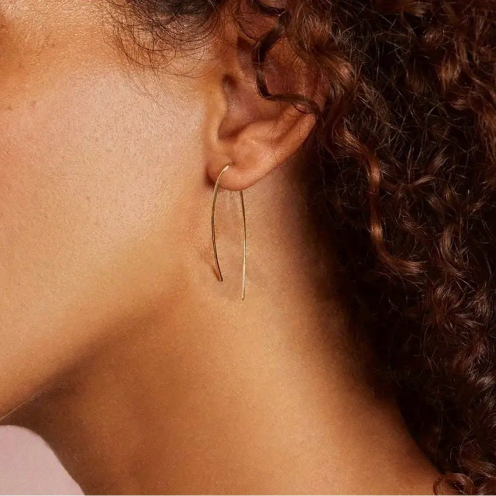 A206. 18k Gold Plated Dainty Hoop Earrings