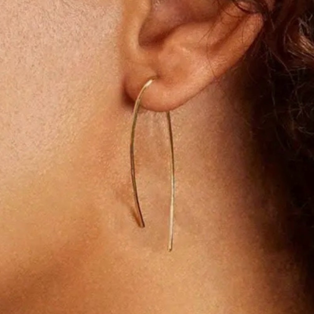 A206. 18k Gold Plated Dainty Hoop Earrings