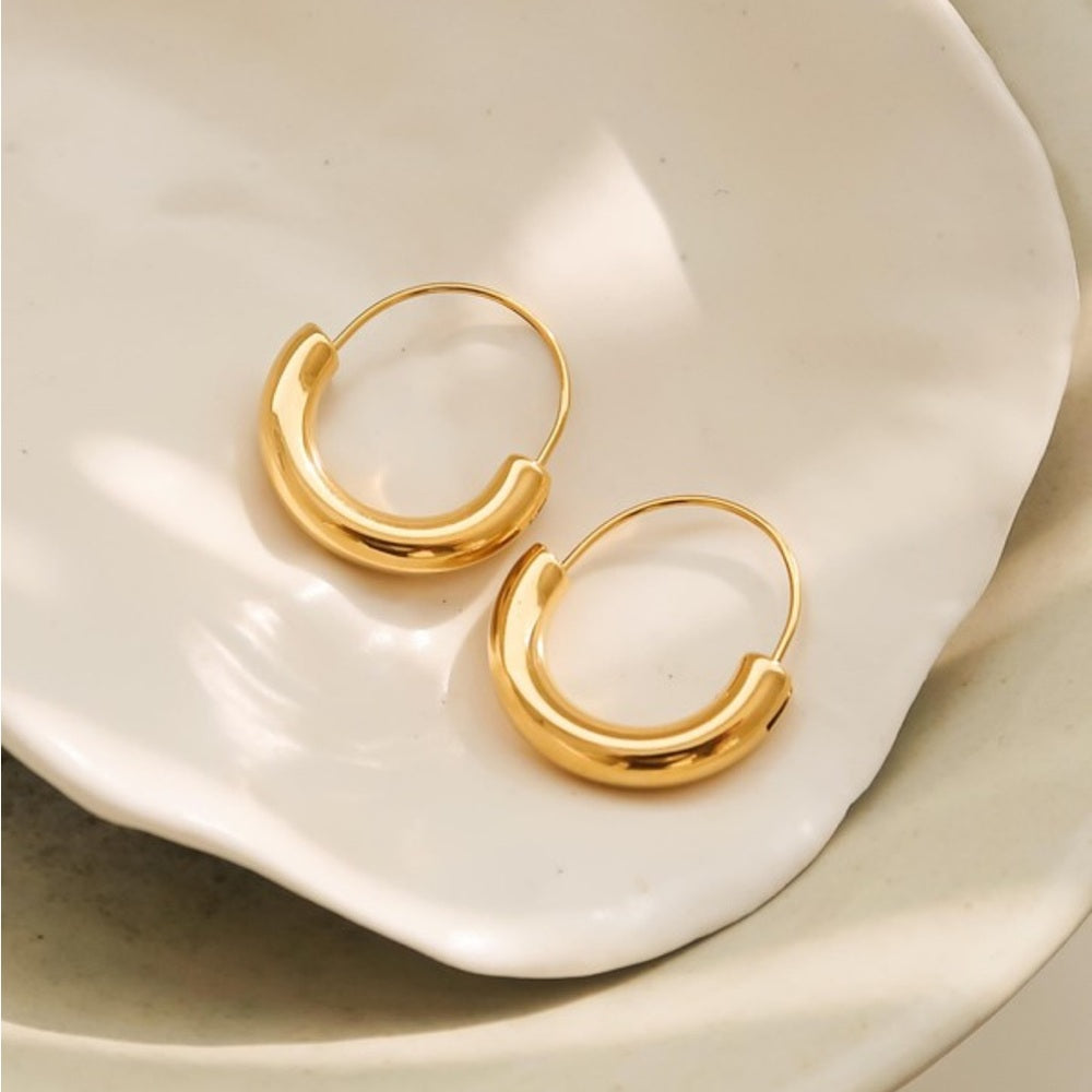 A205. 18k Gold Plated Hoop Earrings