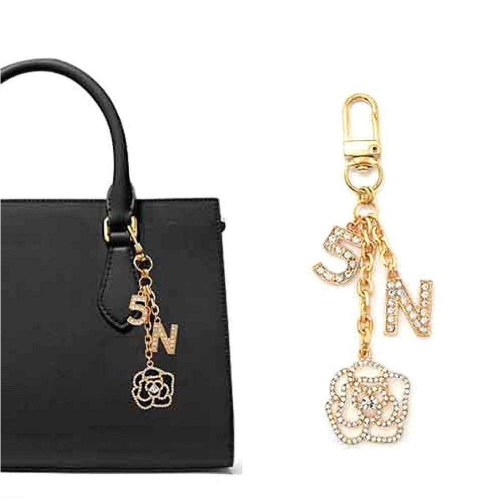 A212. N5 Gold Rose Bag Charm