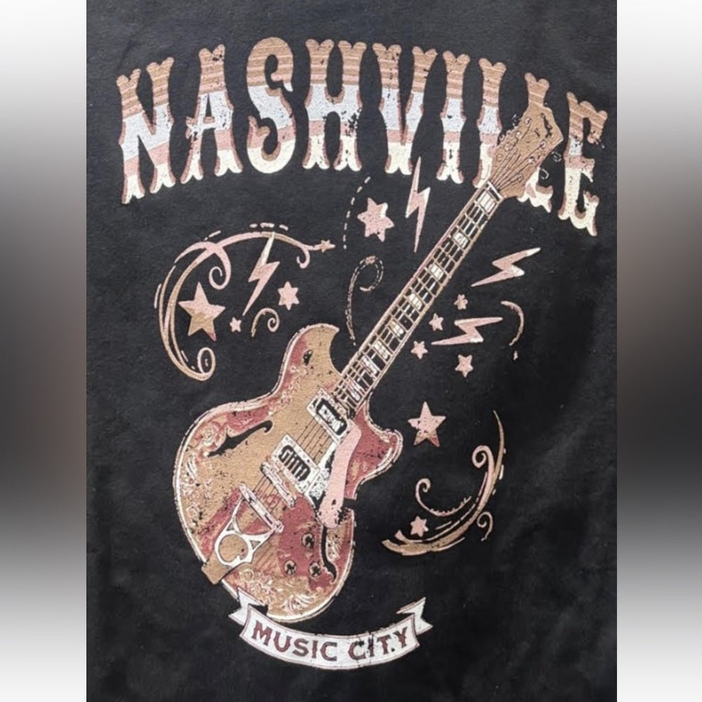 A288: Nashville Music City Baby Graphic Tee - Black