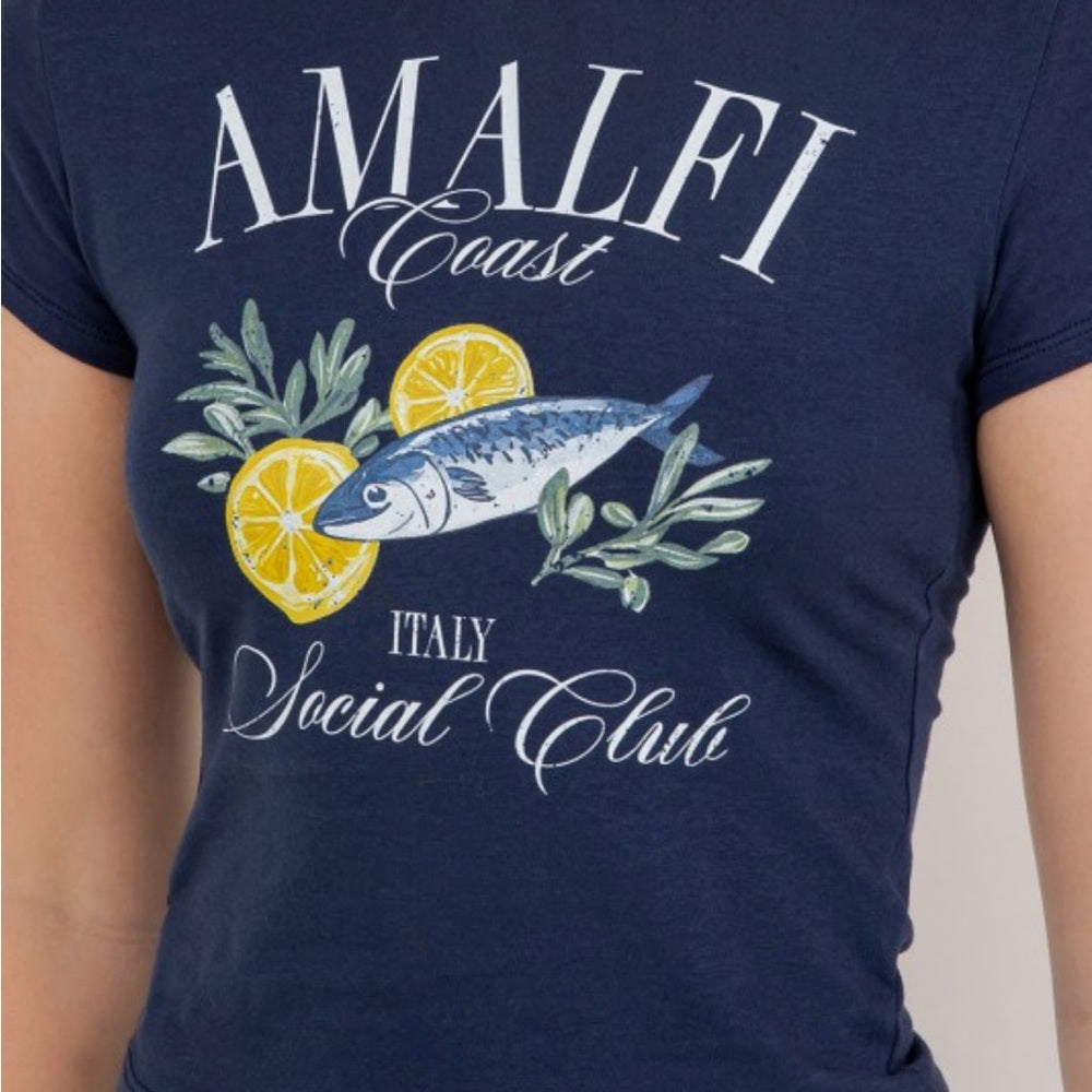 A289. Navy Baby Graphic Tee - Amalfi Coast Social Club