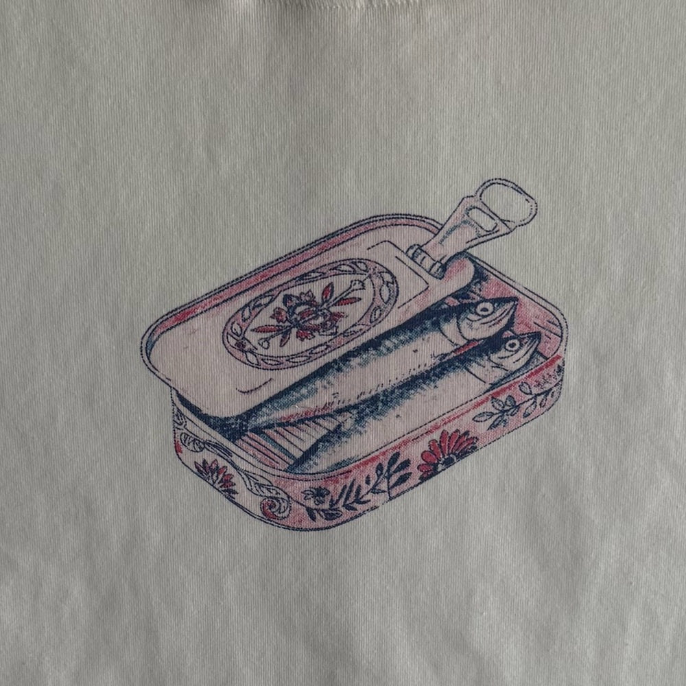 Baby Graphic Tee with Sardine Can Design