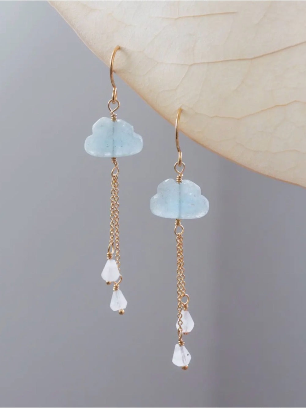 A384. Luna Norte Cloud Nine Gemstone Drop Earring- Aquamarine