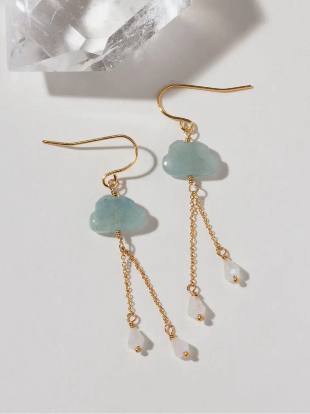 A384. Luna Norte Cloud Nine Gemstone Drop Earring- Aquamarine