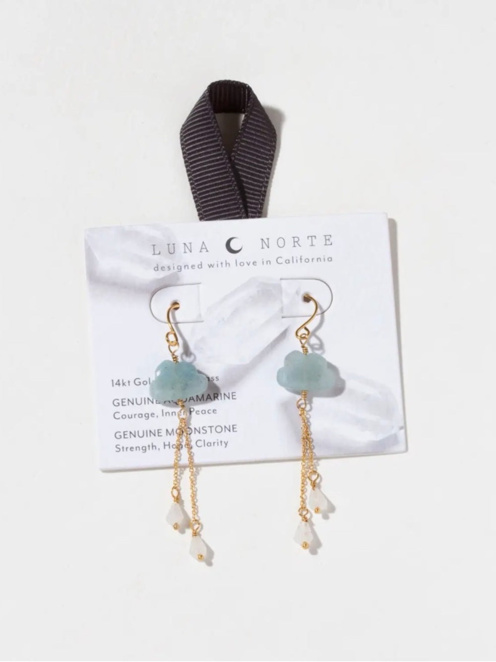 A384. Luna Norte Cloud Nine Gemstone Drop Earring- Aquamarine