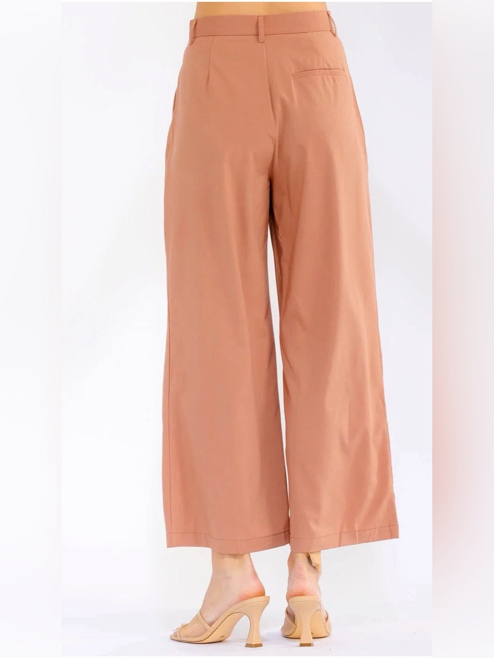 A431. Wide Leg High-Rise Pants in Dusty Rose