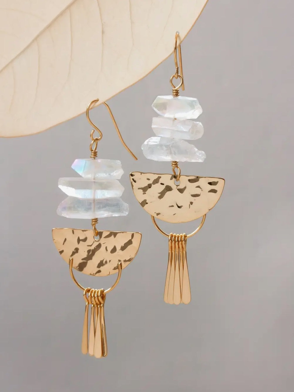 A466. Luna Norte Desert Fringe Quartz Earrings