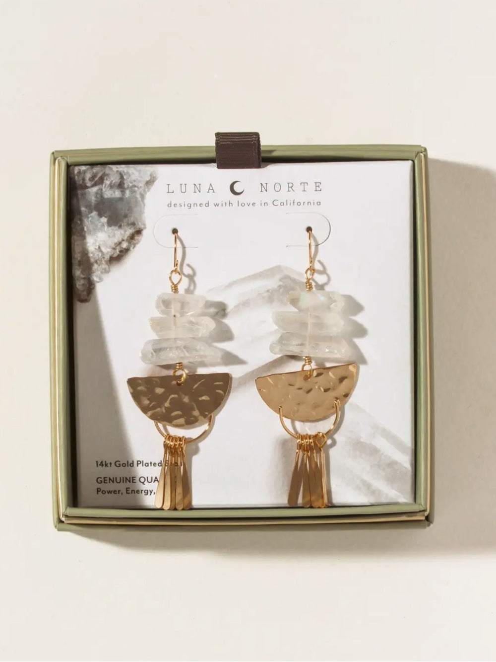 A466. Luna Norte Desert Fringe Quartz Earrings