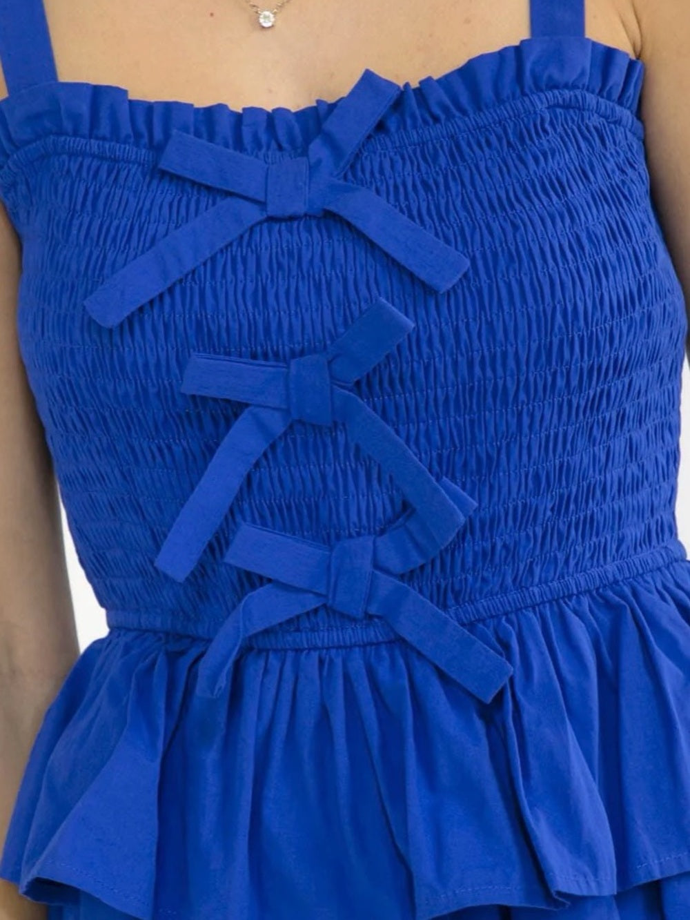 A613. Blue Tiered Ruffle Sundress