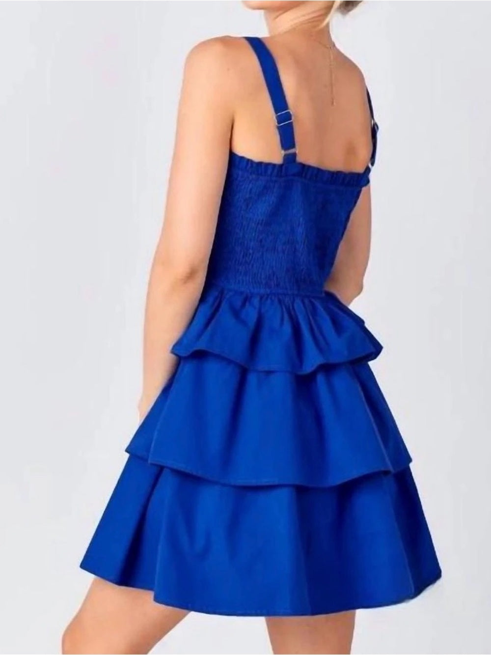 A613. Blue Tiered Ruffle Sundress