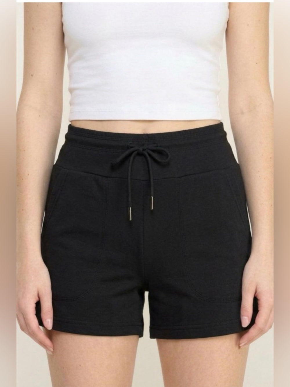 A667. Scuba Black Short Sleeve Crewneck Top & Shorts Set