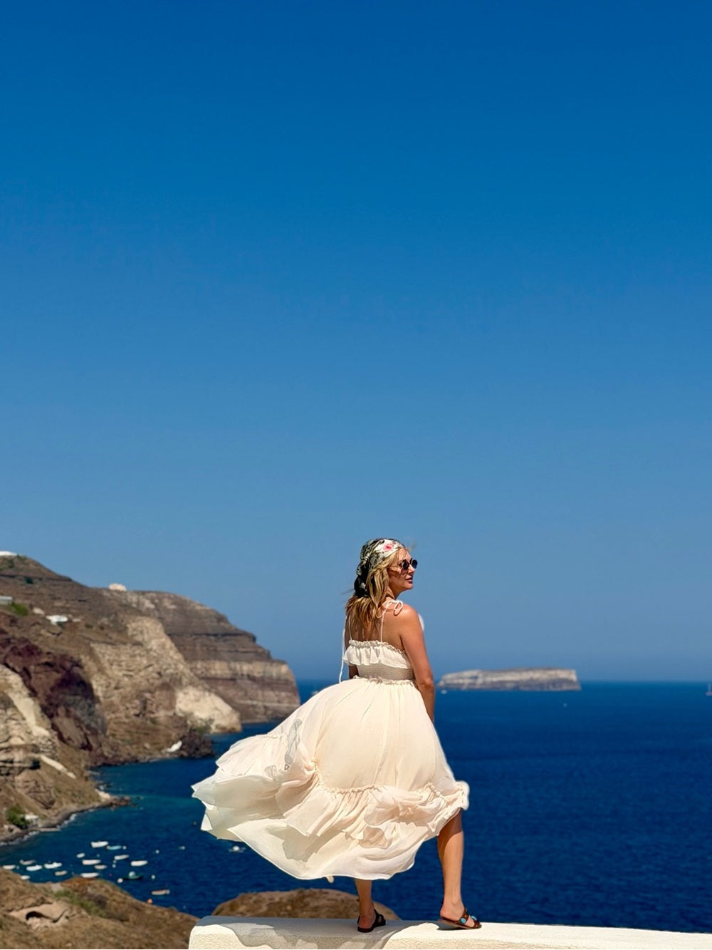 Caldera Cream Ruffle Tiered Maxi Dress with Smocked Waist