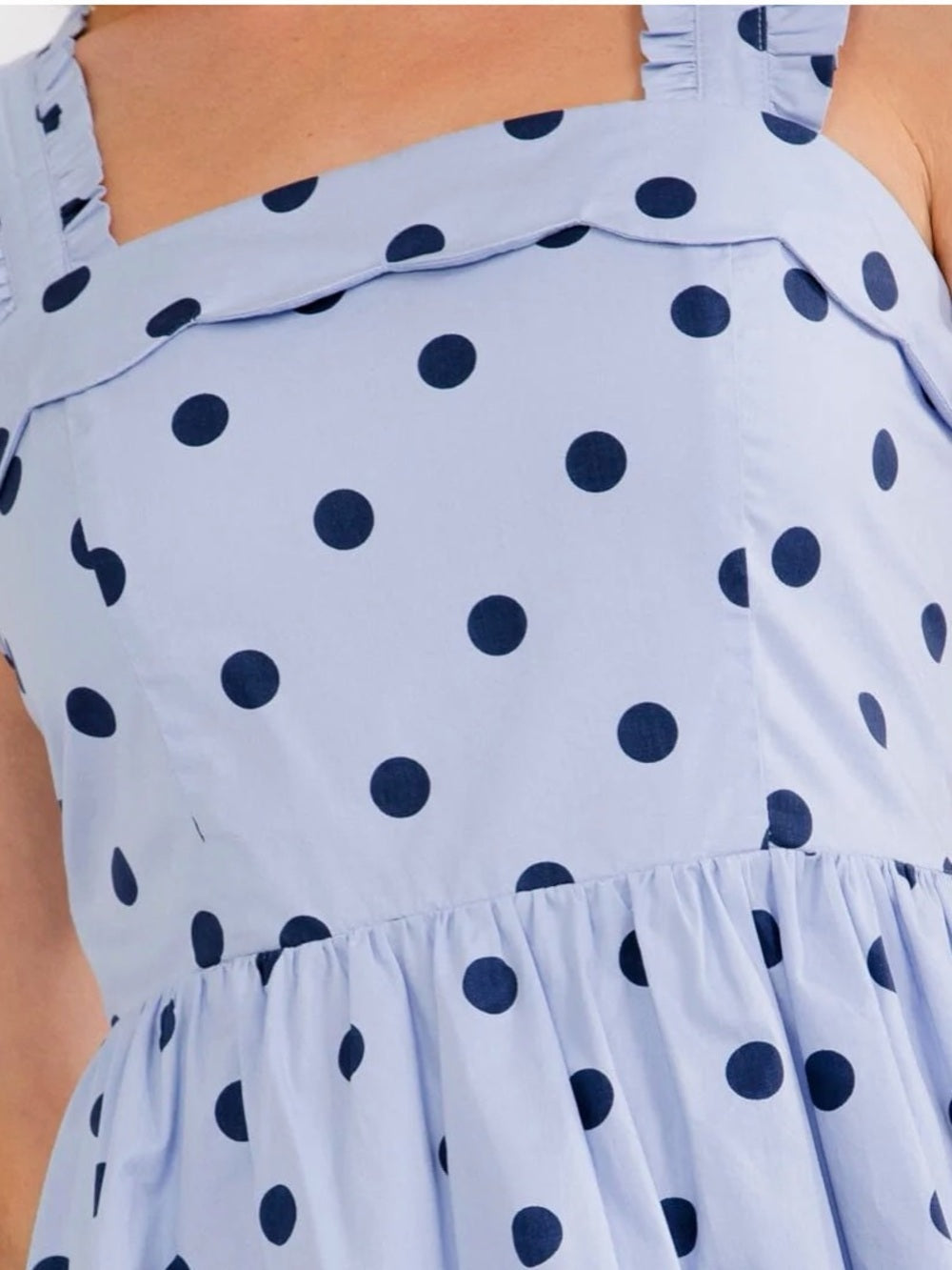 A678. Sky Blue Polka Dot Sundress