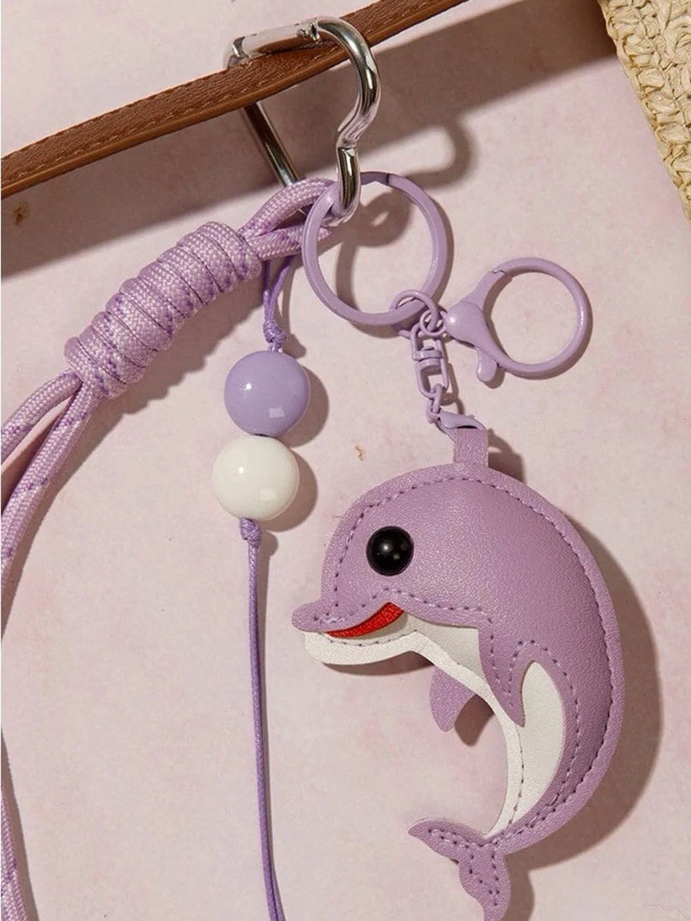 Lilac Dolphin Keychain Bag Charm