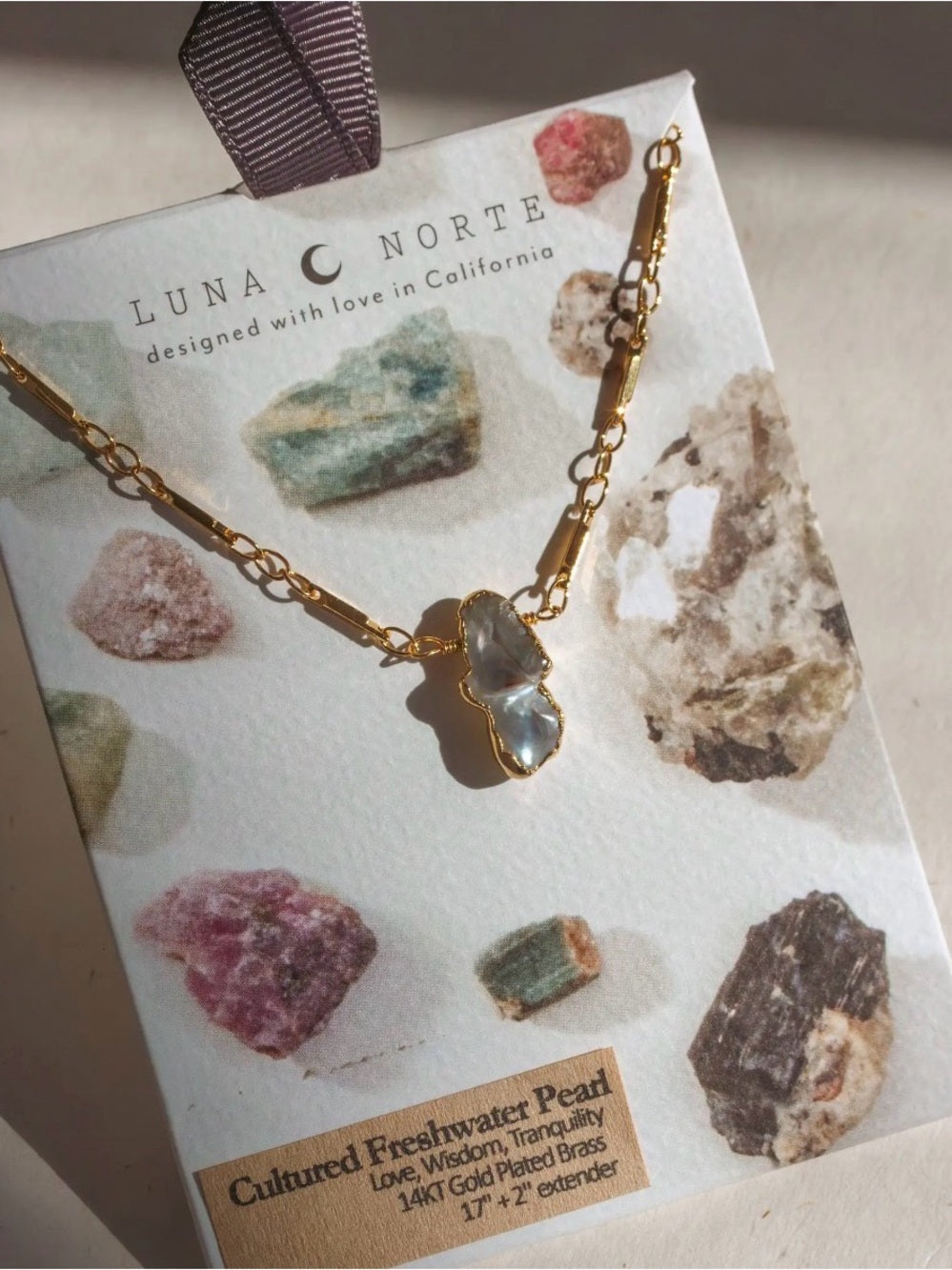 A709. Luna Norte Tidal Edge Keshi Pearl Necklace