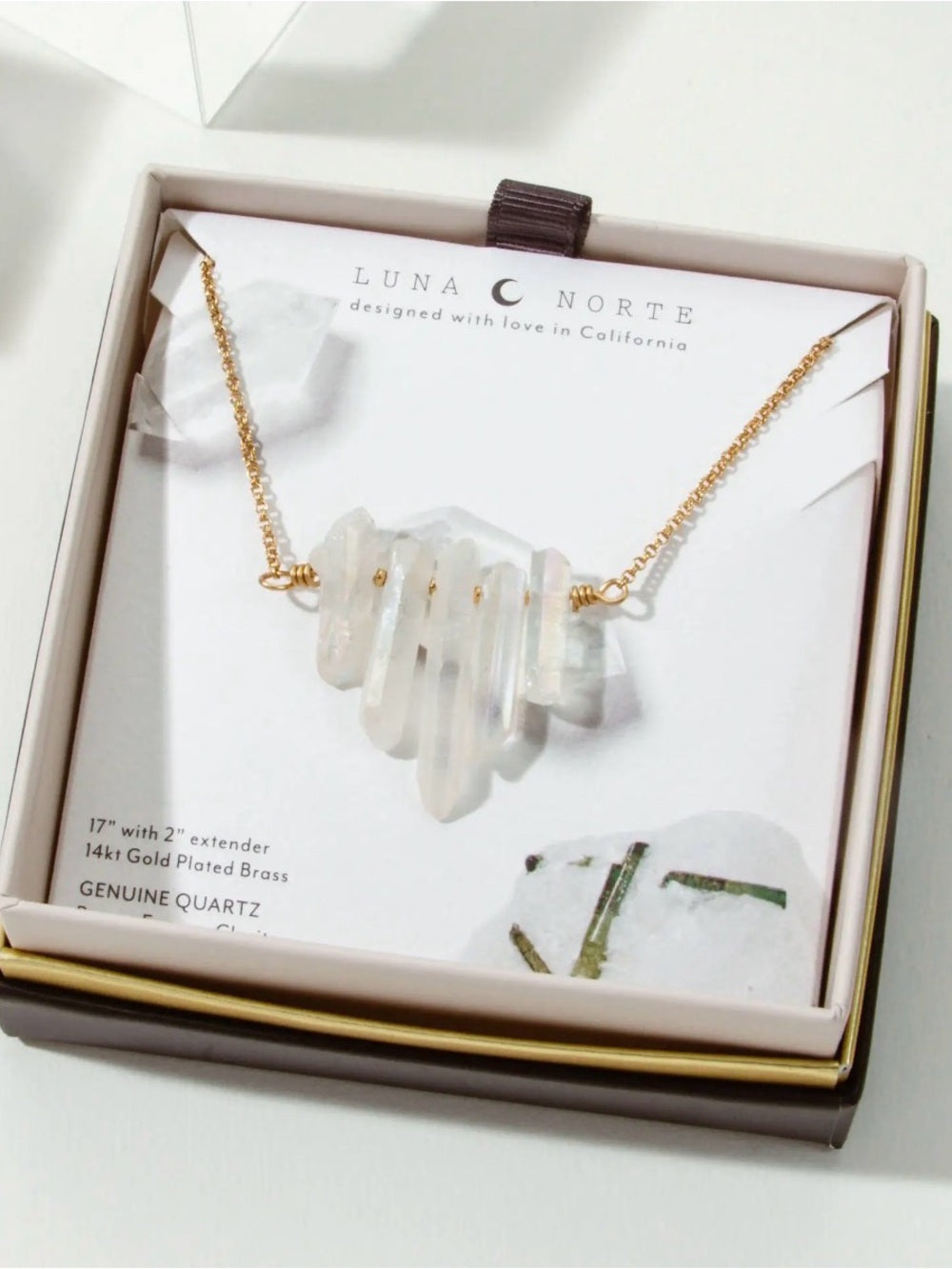 A710. Luna Norte Rainy Day Necklace - Mystic Clear Ab Quartz
