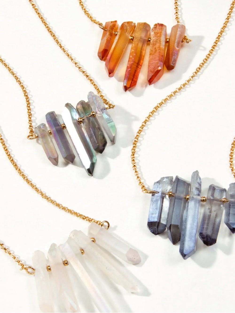 A710. Luna Norte Rainy Day Necklace - Mystic Clear Ab Quartz