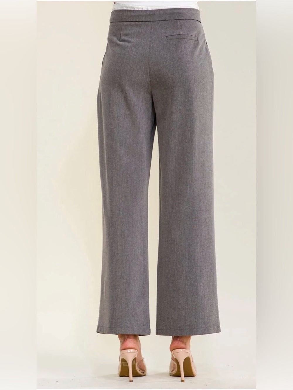 A491 Wide Leg Drawstring Pants in Gray