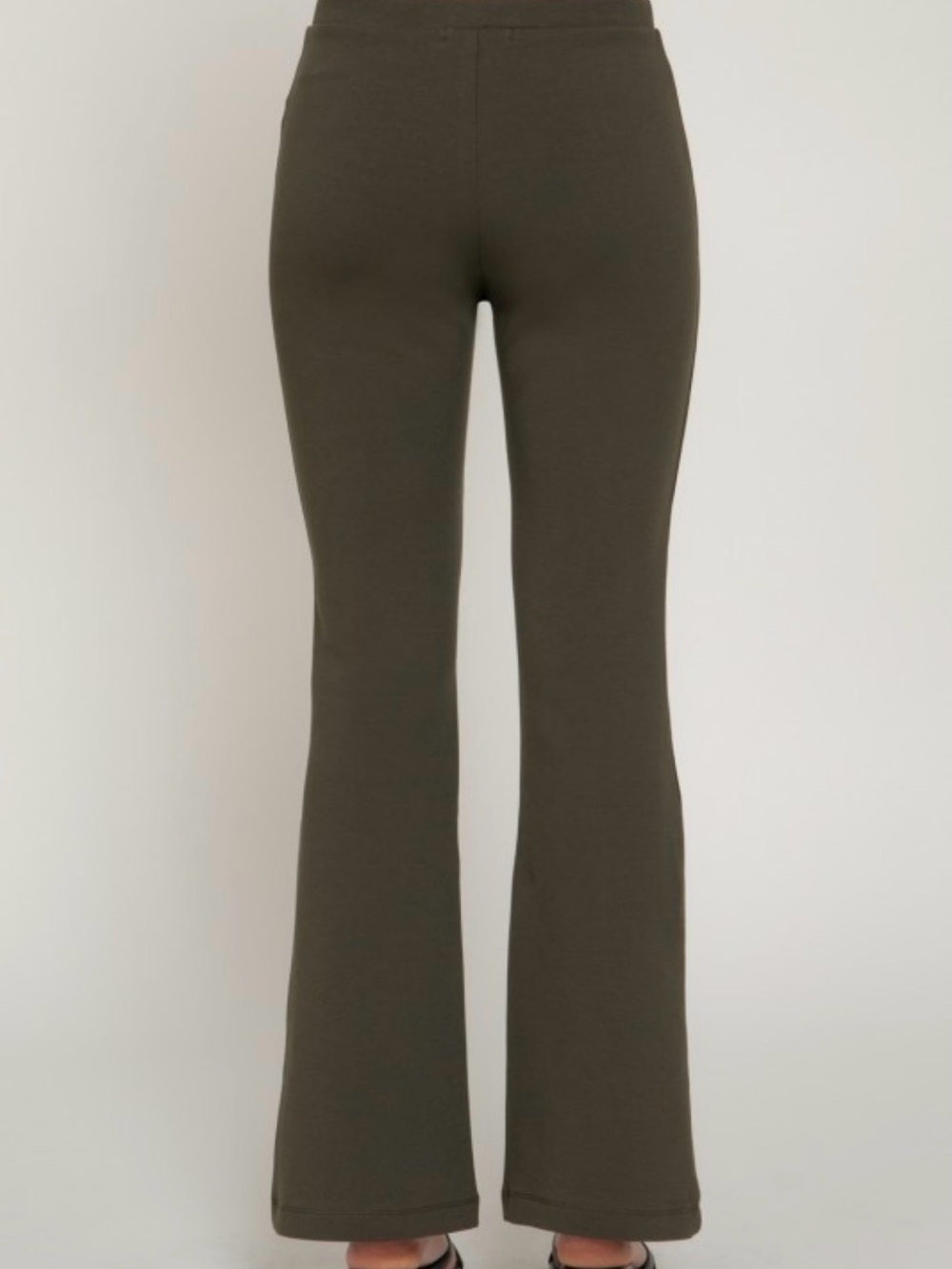 A495 Olive Green Tailored Flare Pants