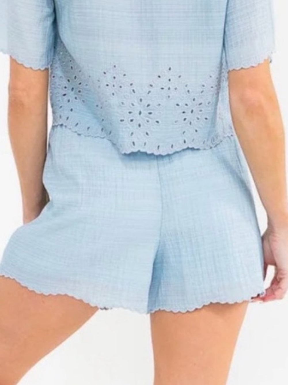 A581b Light Blue Women's Drawstring Shorts