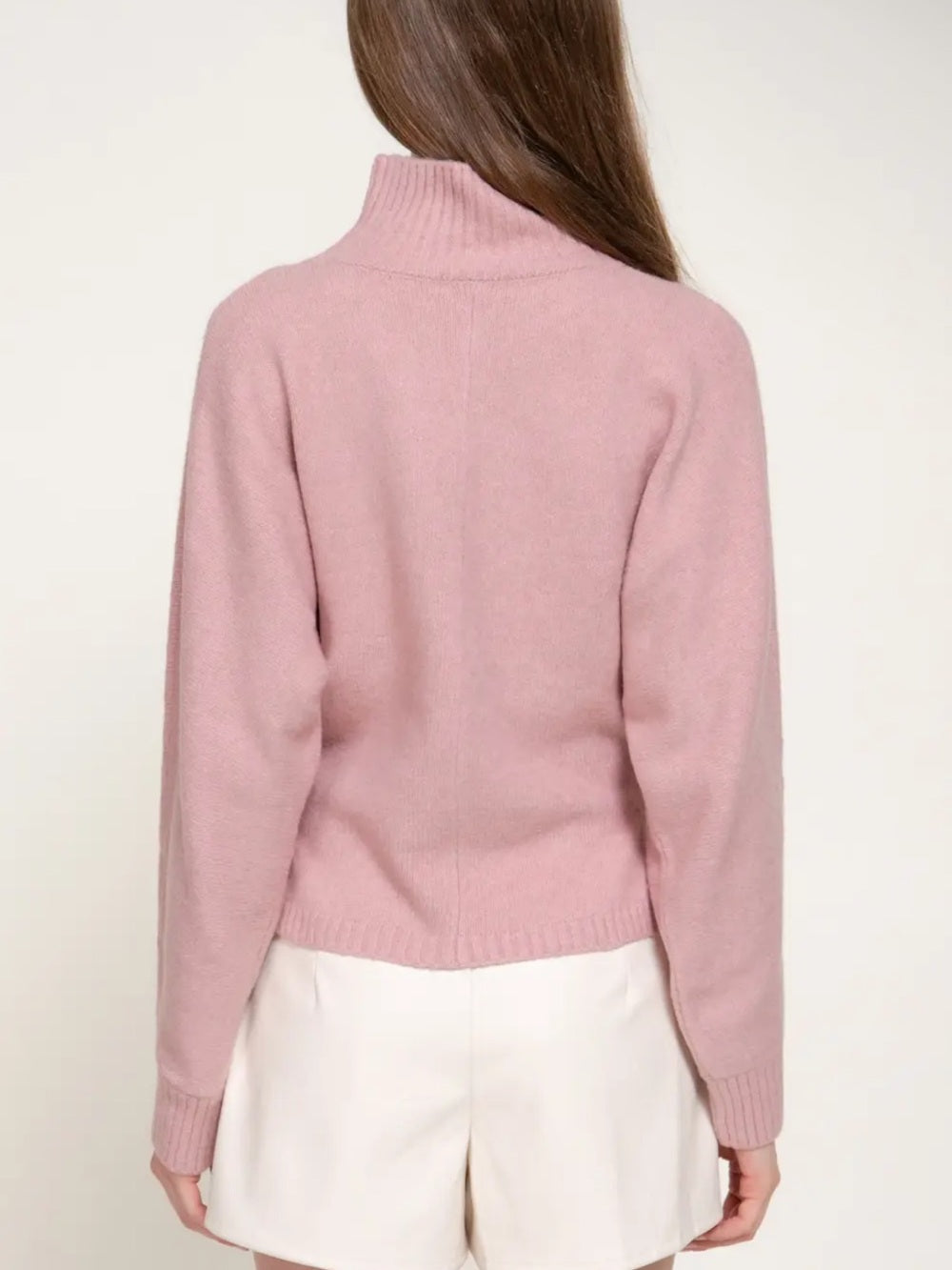 A531. Women’s Pink Mock Neck Sweater