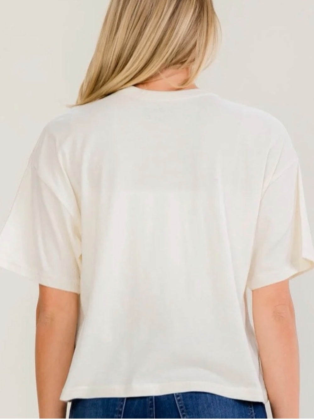 A548 Floral Graphic Boxy Tee - White