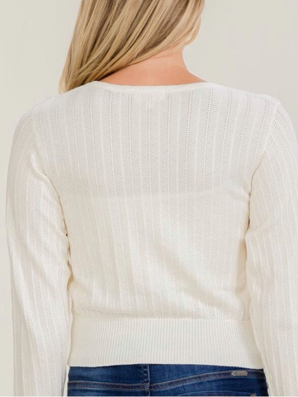 A551. Promesa Women's Cream Knit Scoop Neck Sweater