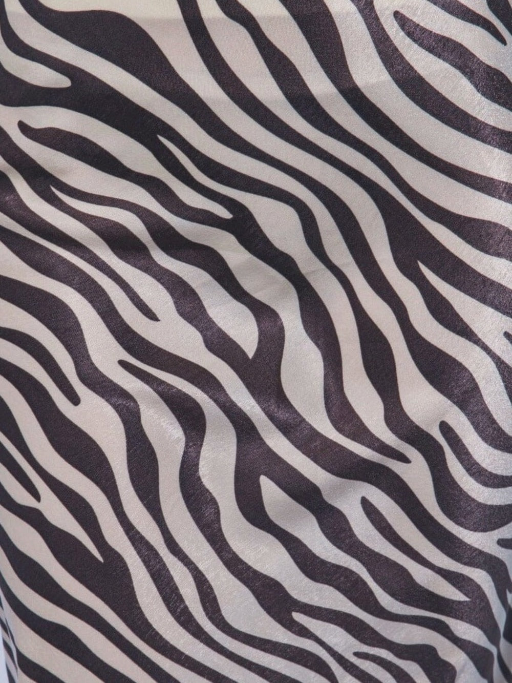 A553. Zebra Print Midi Slip Skirt - Taupe & Brown