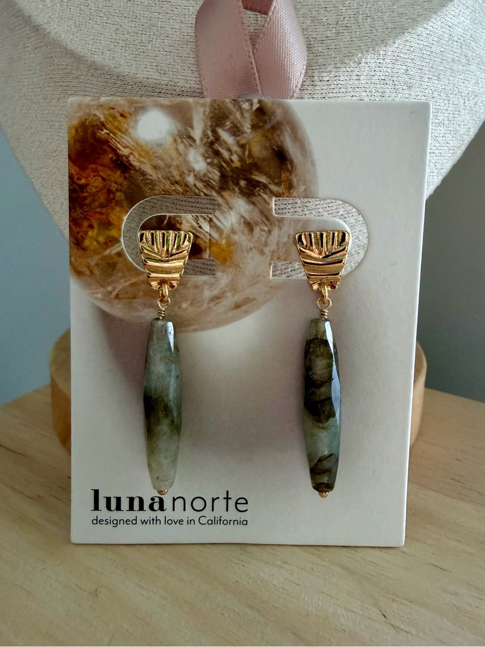 Luna Norte Gold Labradorite Drop Earrings