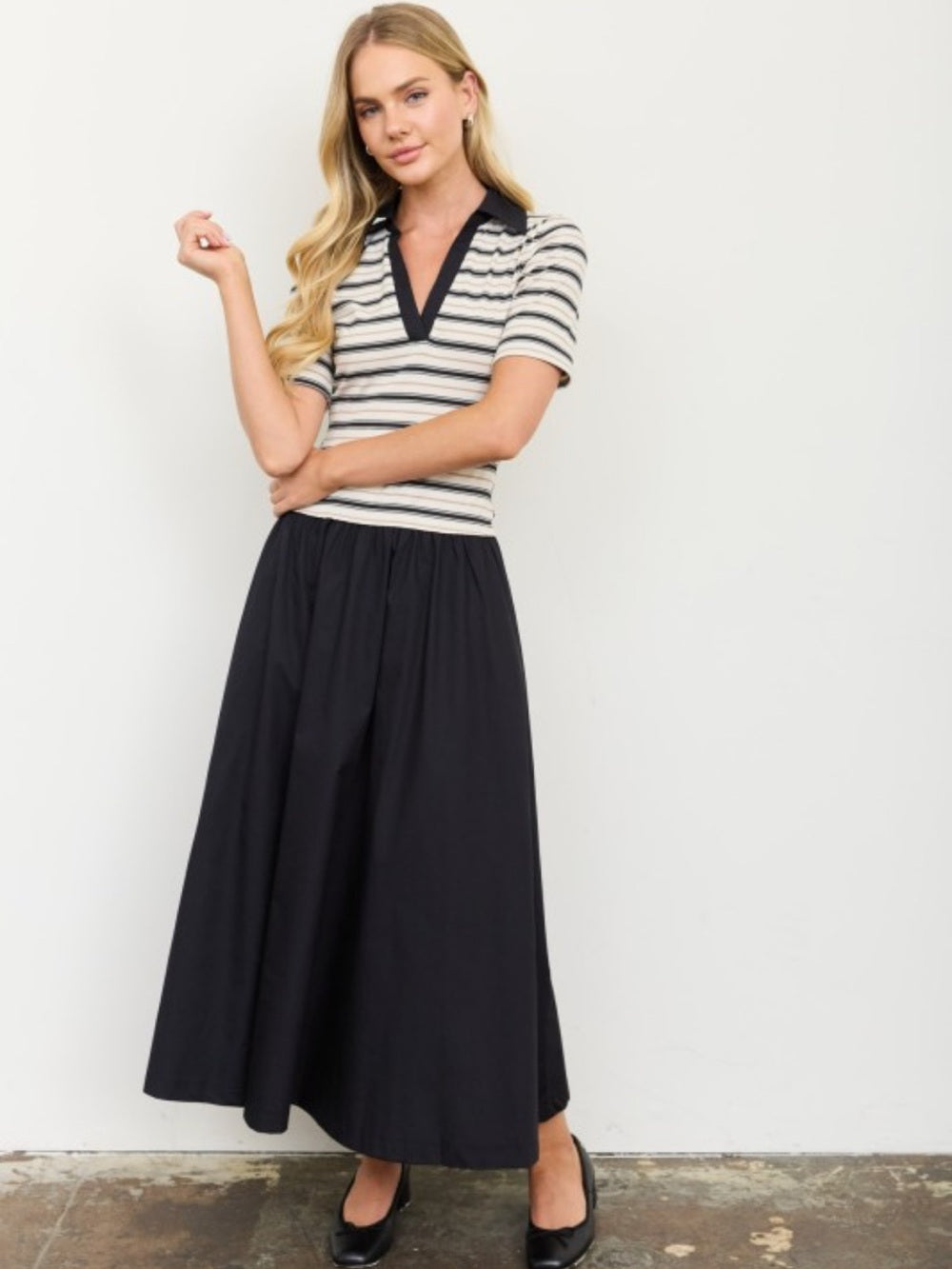 A606. Classic Black Maxi Skirt - Versatile Everyday Style