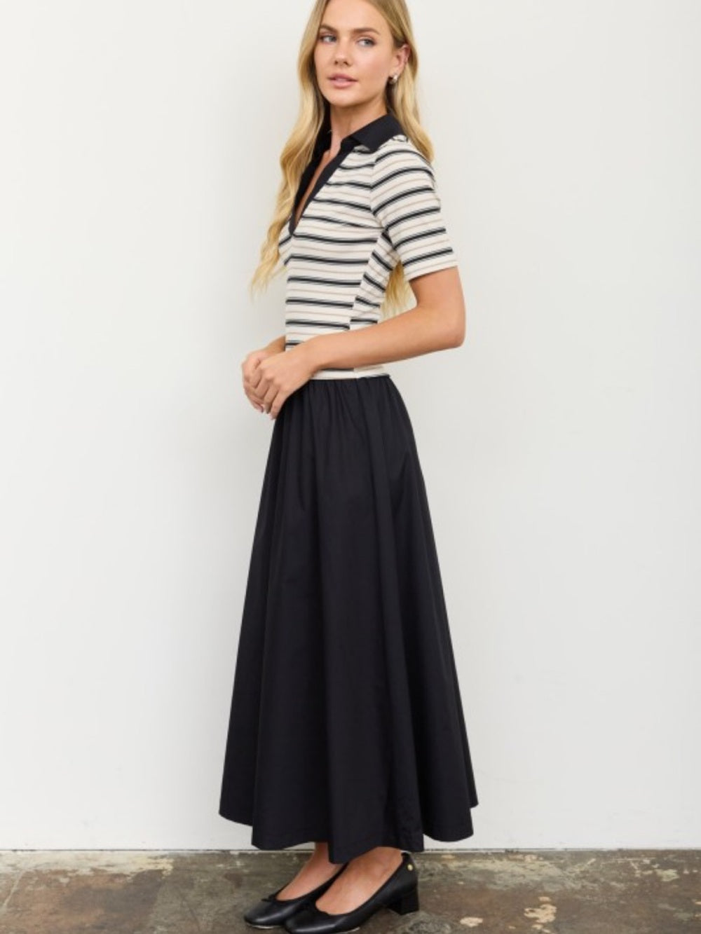 A606. Classic Black Maxi Skirt - Versatile Everyday Style