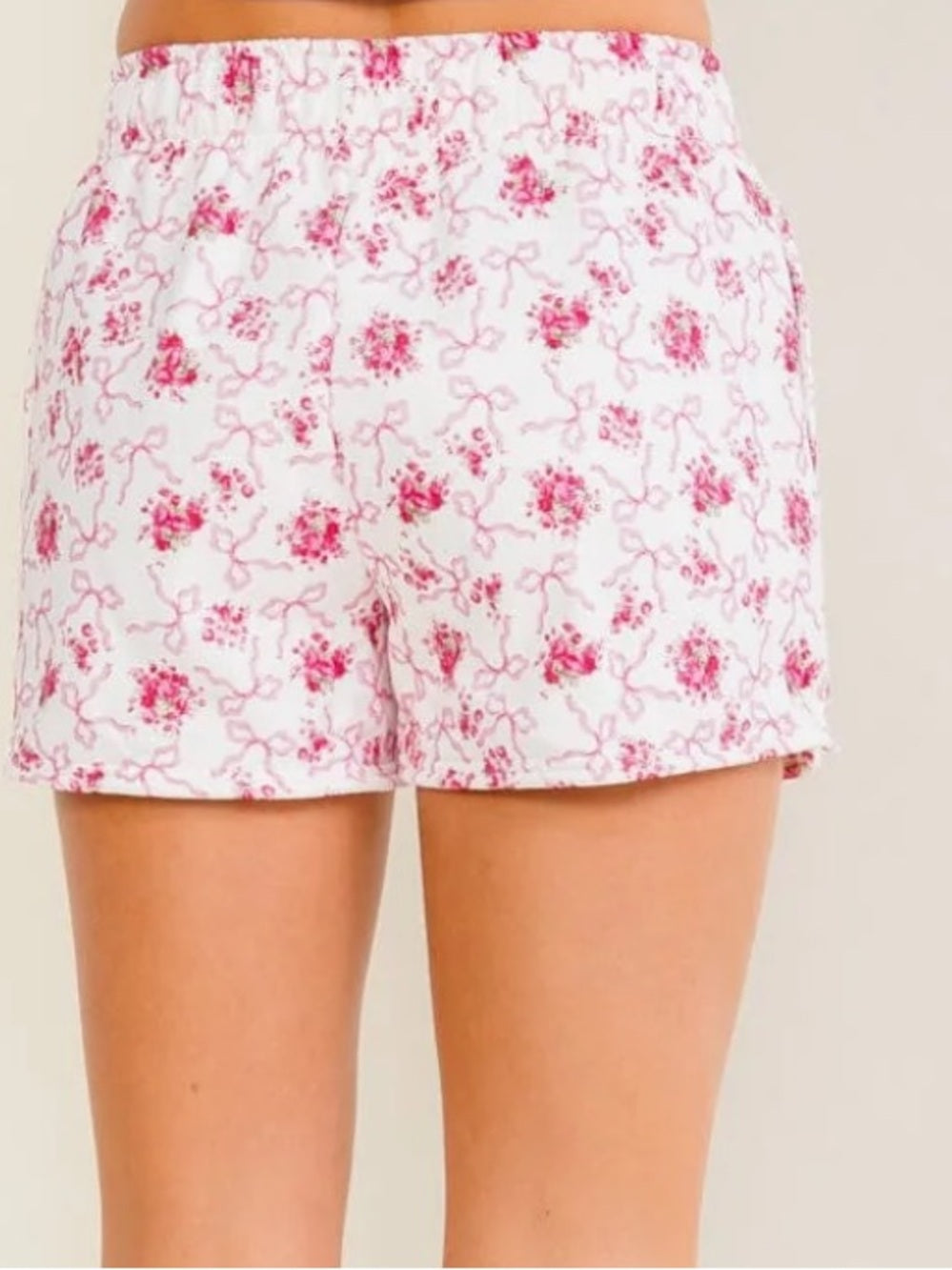 A612 Cozy Pink Floral Sleep Shorts - Women