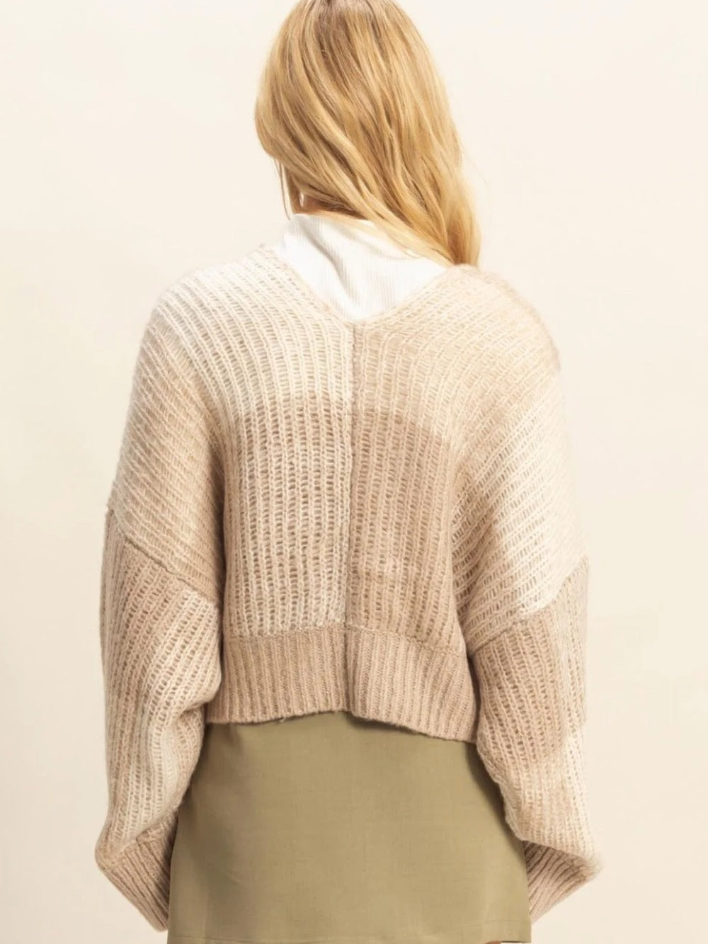 A653. Cozy Chunky Knit Cardigan Sweater - Cream